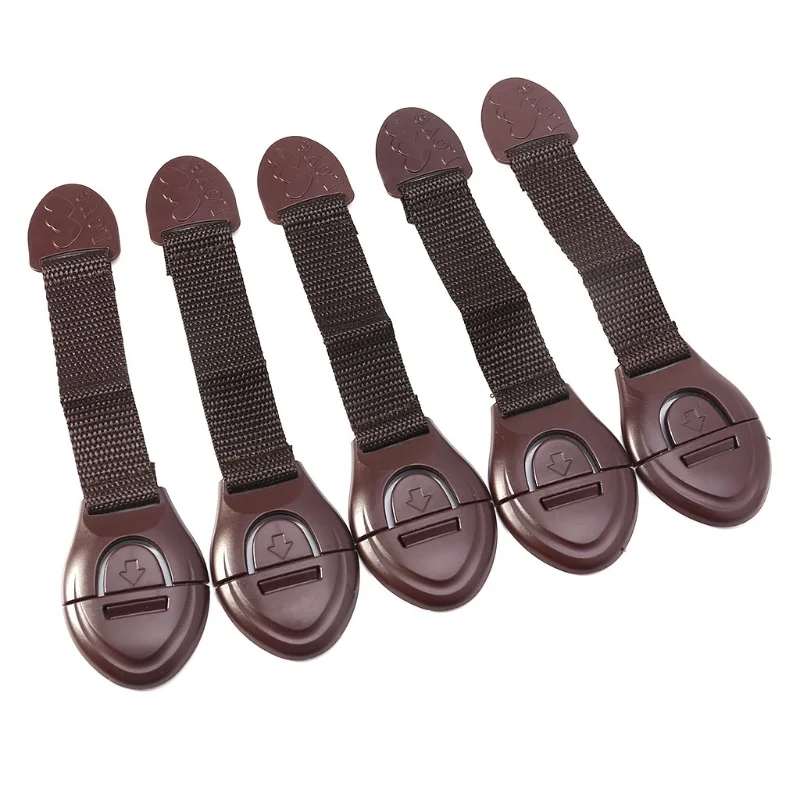 Furniture Hardware Manufacturer - 5 ชิ้น/ล็อตสีน้ําตาลตู้ล็อคความปลอดภัยสําหรับเฟอร์นิเจอร์เด็กประตูลิ้นชักล็อคตู้เย็นล็อคความปลอดภัยเด็ก Proof ทารก Protector
