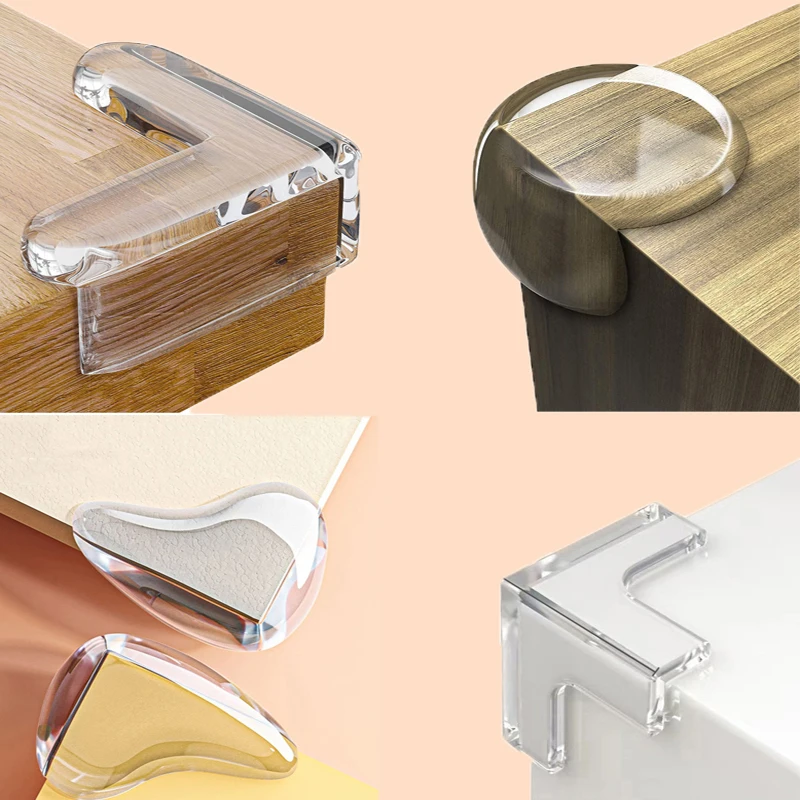 Furniture Hardware Manufacturer - 10 ชิ้น แผ่นกันกระแทกใสสำหรับมุมโต๊ะกาแฟ ป้องกันการชน ป้องกันมุมเฟอร์นิเจอร์ แผ่นปิดมุมนุ่มสำหรับเด็ก