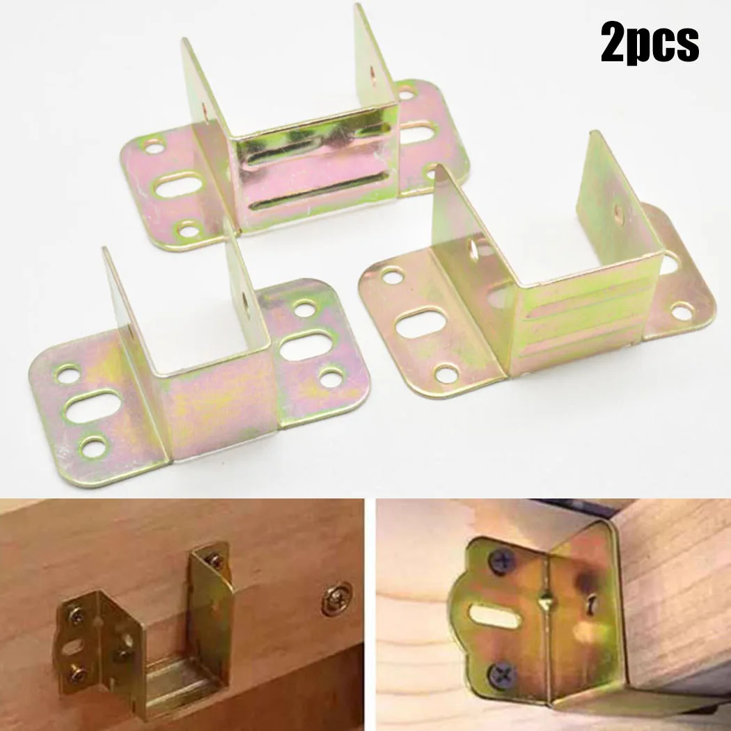 Furniture Hardware Manufacturer - 2pcs U รูปโลหะวงเล็บเตียงเตียง Fixing เชื่อมต่อเฟอร์นิเจอร์ Rail