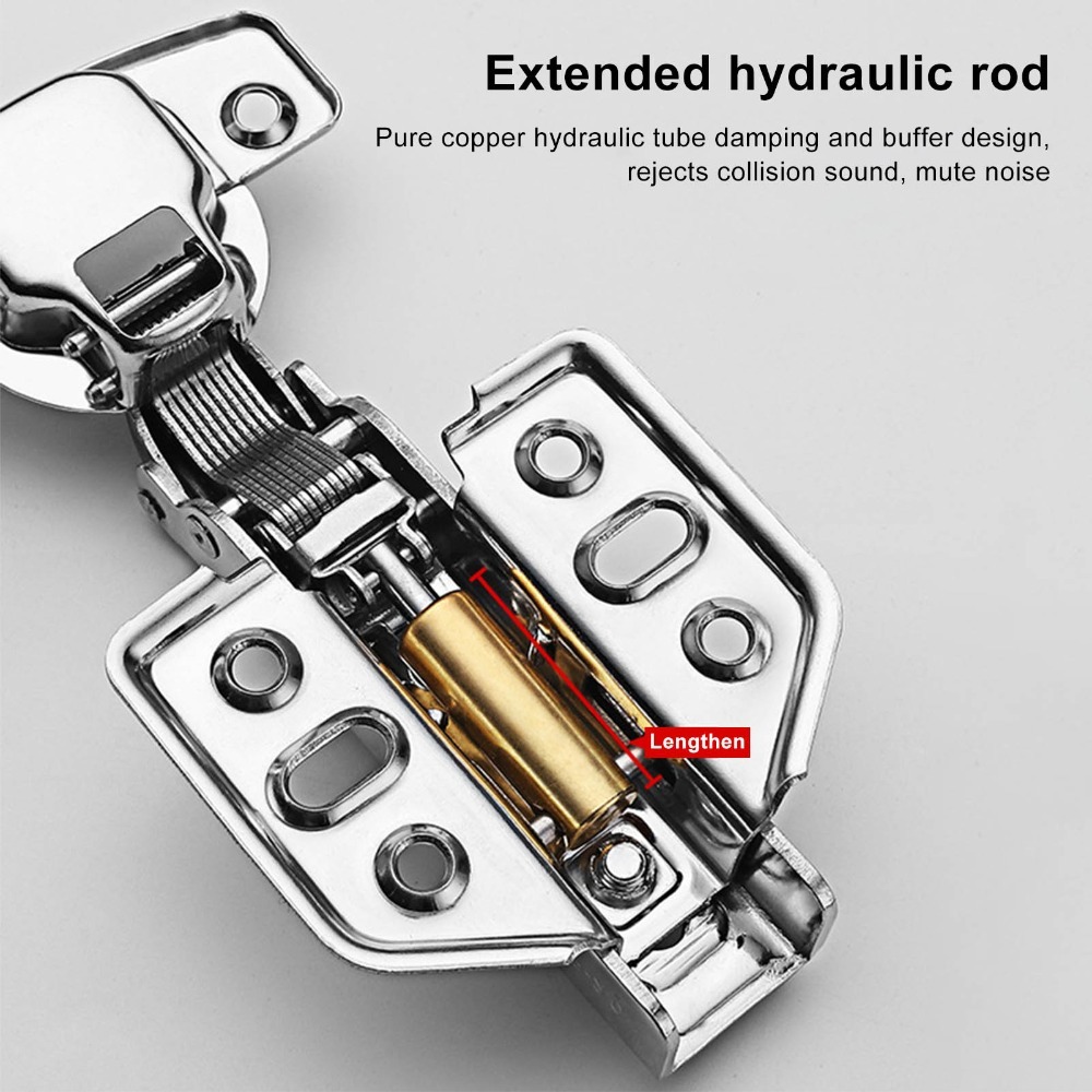 Cabinet Hinge Overlay - 4 ชิ้น บานพับตู้สแตนเลส หนา 2.0 มม.