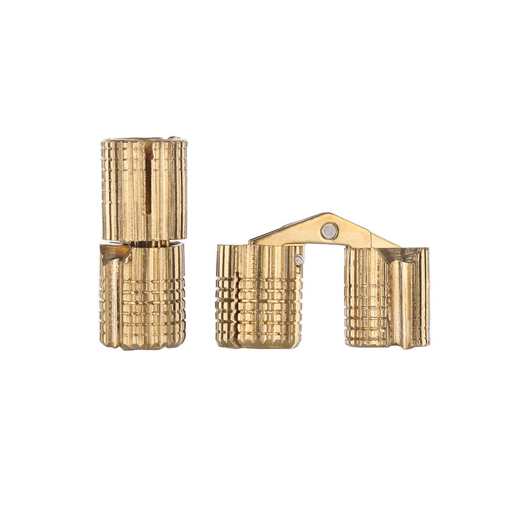 Cabinet Hinge Overlay - 8-18 มม.ทองเหลืองบานพับบานพับที่มองไม่เห็นตู้เฟอร์นิเจอร์บานพับปกปิดมุมเปิด 180 องศา