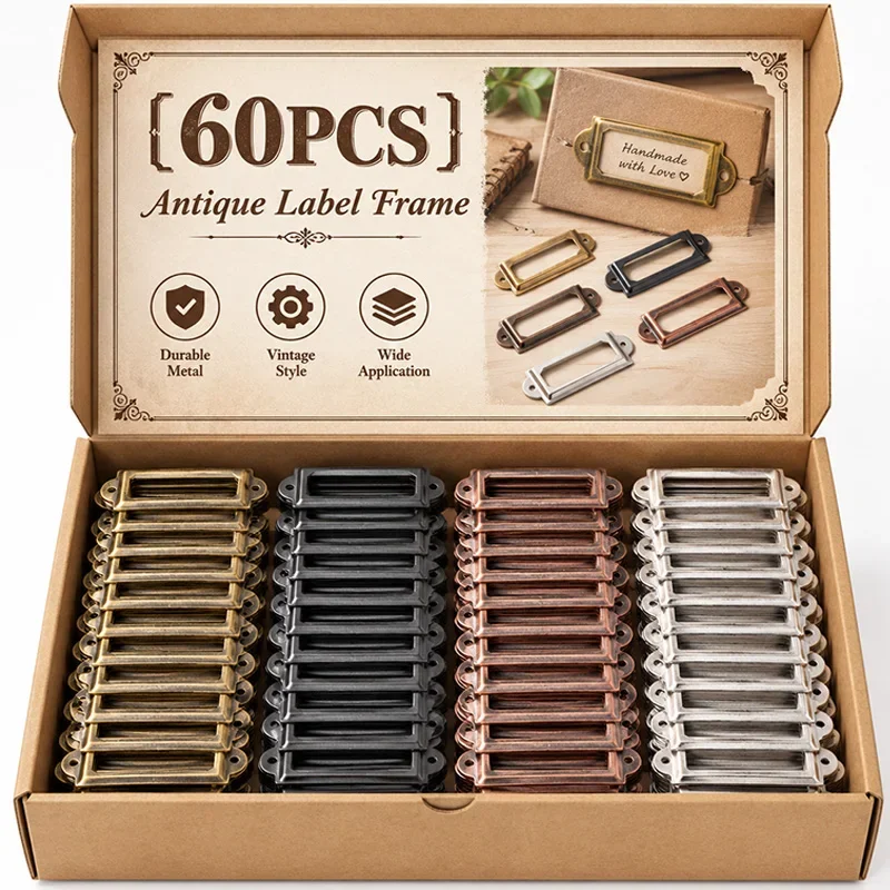 กรอบป้ายชื่อโลหะวินเทจ ที่จับแ - Furniture Hardware Names บทวิจารณ์และราคา