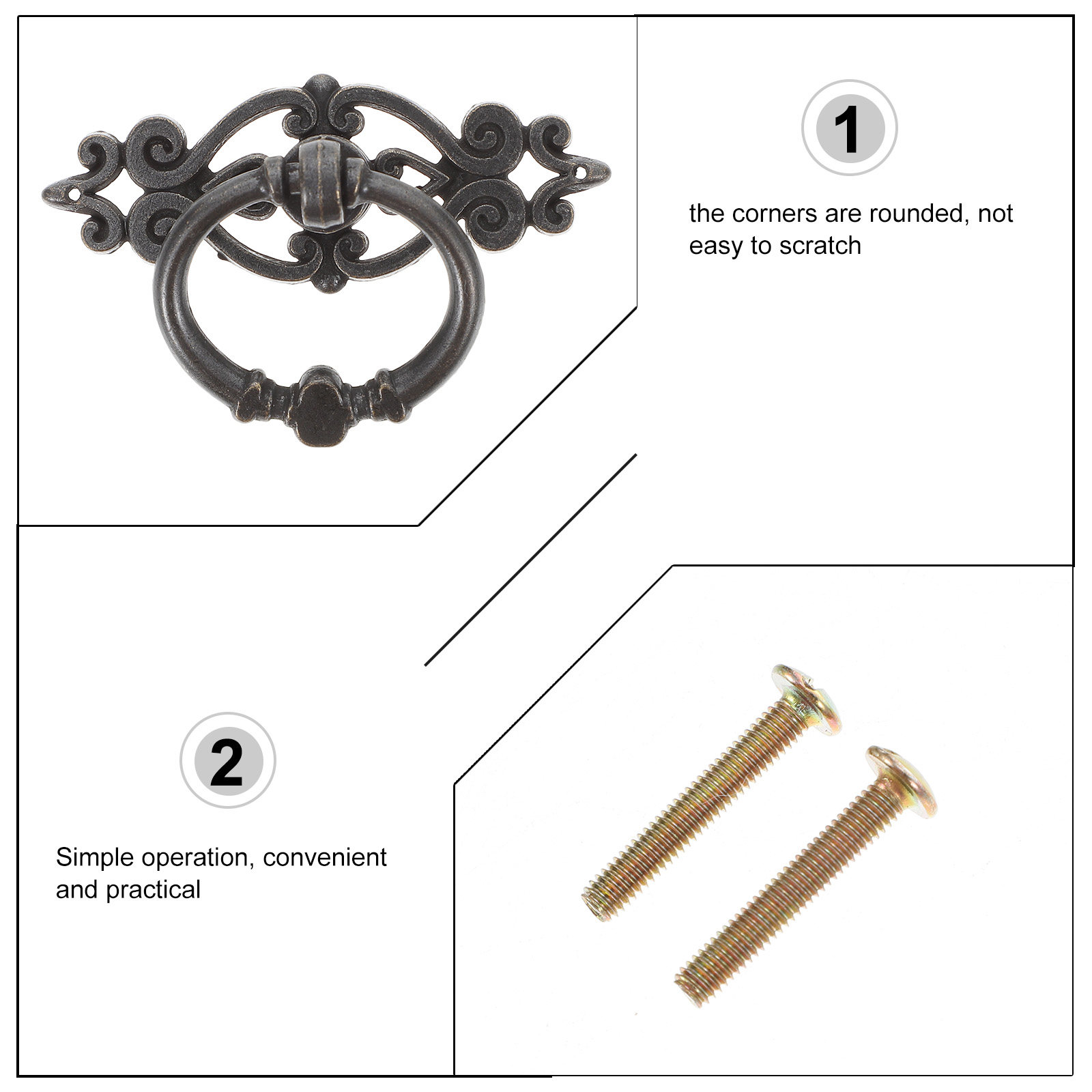 6 ชิ้น มือจับประตูตู้เสื้อผ้า  - Furniture Hardware Drop Pulls บทวิจารณ์และราคา